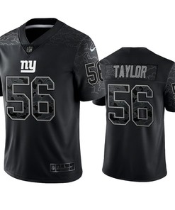 Lawrence Taylor 56 New York Giants Black Reflective Limited Jersey - Men