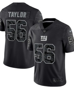 Lawrence Taylor 56 New York Giants Retired Player RFLCTV Limited Jersey - Black