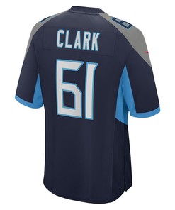 Le'Raven Clark 61 Tennessee Titans Home Game Player Jersey - Navy
