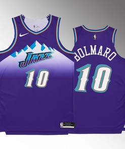 Leandro Bolmaro 10 2022-23 Utah Jazz Purple Hardwood Classics Jersey