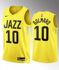 Leandro Bolmaro 10 2022-23 Utah Jazz Yellow Icon Edition Jersey