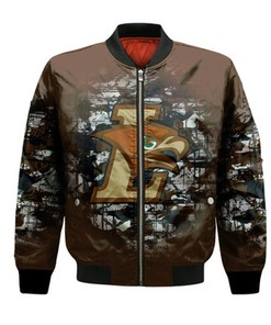 Lehigh Mountain Hawks Bomber Jacket Camouflage Vintage  - NCAA