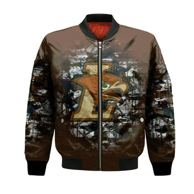 Lehigh Mountain Hawks Bomber Jacket Camouflage Vintage - NCAA
