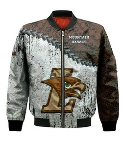 Lehigh Mountain Hawks Bomber Jacket Grunge Polynesian Tattoo- NCAA