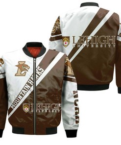 Lehigh Mountain Hawks Logo Bomber Jacket Cross Style - NCAA