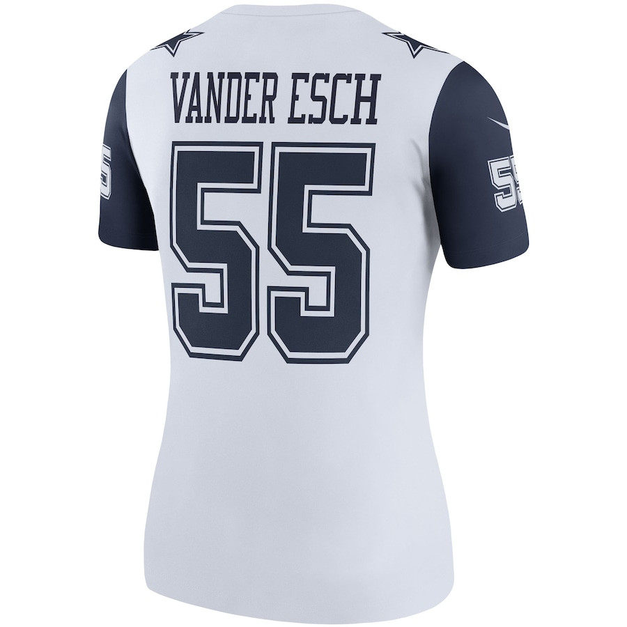 Leighton Vander Esch 55 Dallas Cowboys Women's Color Rush Legend Player Jersey - White