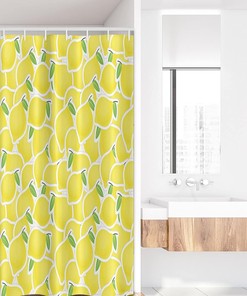 Lemon Citrus Shower Curtain, Bunch of Lemon Citrus Nature Art Print, Fabric Bathroom Decor