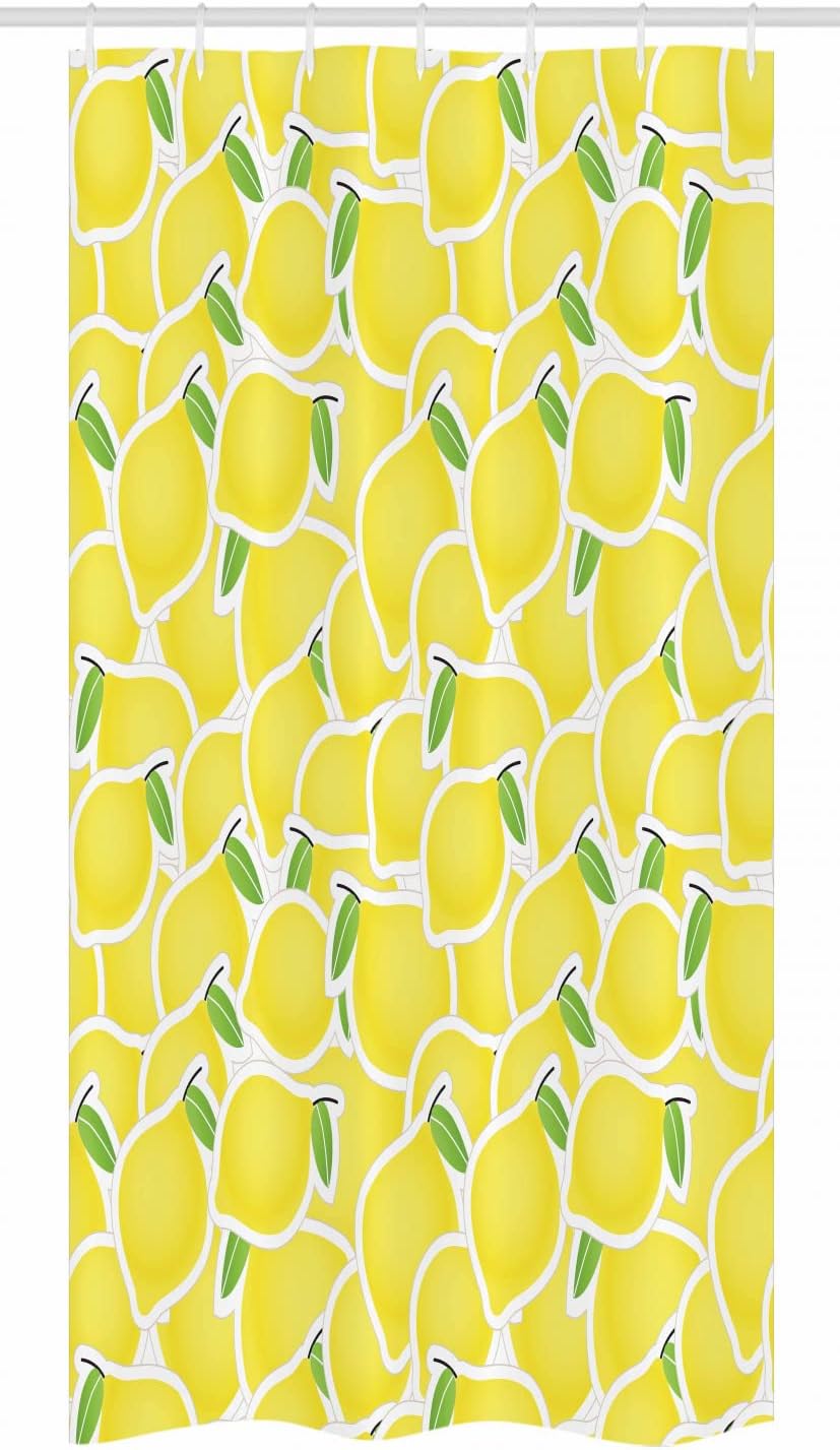 Lemon Citrus Shower Curtain, Bunch of Lemon Citrus Nature Art Print, Fabric Bathroom Decor