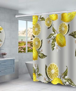 Lemon Shower Curtain and Cover Set for Refreshing Bathroom Decor