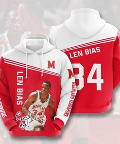 Len Bias 34 Maryland Terrapins 3D Hoodie