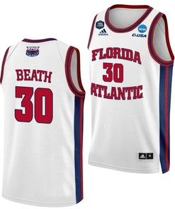 Leo Beath 30 FAU Owls 2023 Final Four Basketball Men Jersey- White