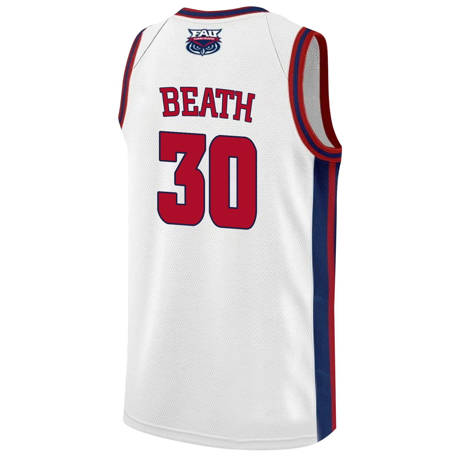 Leo Beath 30 FAU Owls 2023 Final Four Basketball Men Jersey- White