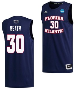 Leo Beath 30 FAU Owls 2023 March Madness Basketball Men Jersey- Navy
