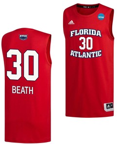 Leo Beath 30 FAU Owls 2023 March Madness Basketball Men Jersey- Red