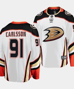 Leo Carlsson #91 Anaheim Ducks 2023 NHL Draft Away Men Jersey - White