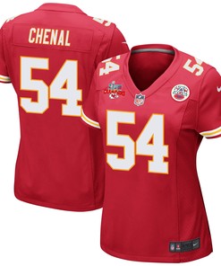Leo Chenal 54 Kansas City Chiefs Super Bowl LVII Champions 3 Stars Women Game Jersey - Red