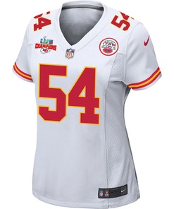 Leo Chenal 54 Kansas City Chiefs Super Bowl LVII Champions 3 Stars Women Game Jersey - White