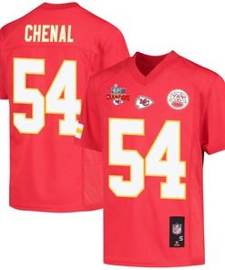Leo Chenal 54 Kansas City Chiefs Super Bowl LVII Champions 3 Stars Youth Game Jersey - Red