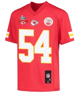Leo Chenal 54 Kansas City Chiefs Super Bowl LVII Champions 3 Stars Youth Game Jersey - Red