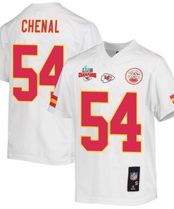 Leo Chenal 54 Kansas City Chiefs Super Bowl LVII Champions 3 Stars Youth Game Jersey - White