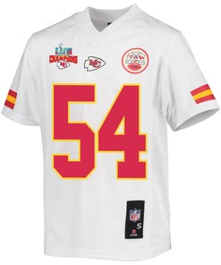 Leo Chenal 54 Kansas City Chiefs Super Bowl LVII Champions 3 Stars Youth Game Jersey - White