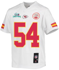 Leo Chenal 54 Kansas City Chiefs Super Bowl LVII Champions Youth Game Jersey - White