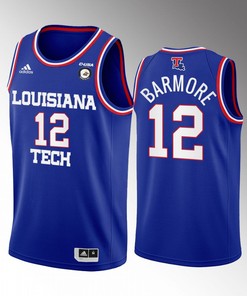 Leon Barmore 12 Louisiana Tech Bulldogs Blue Jersey College Basketball Retired Number