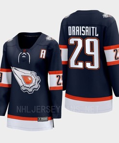 Leon Draisaitl 29 Edmonton Oilers 2022 Special Edition 2.0 Women Breakaway Player Retro Jersey Navy