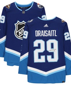 Leon Draisaitl Brandedmonton Oilers Autographed 2022 Nhl All-star Game Jersey - Blue