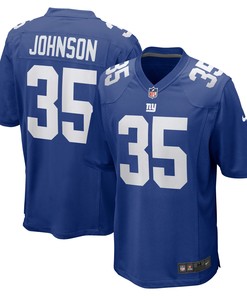 Leonard Johnson 35 New York Giants Men Game Jersey - Royal