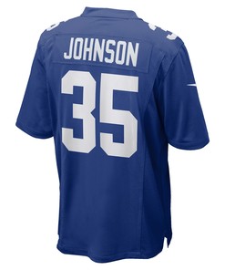 Leonard Johnson 35 New York Giants Men Game Jersey - Royal