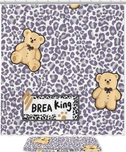 Leopard Bear Waterproof Shower Curtain for Bathroom Decor