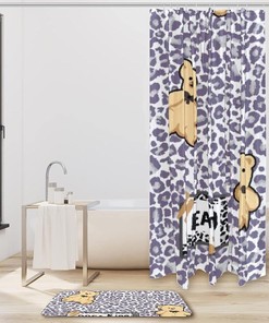 Leopard Bear Waterproof Shower Curtain for Bathroom Decor