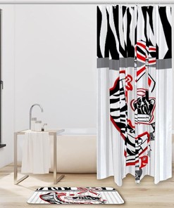 Leopard Canvas Shoes Shower Curtain in Waterproof Fabric for Bathroom Decor