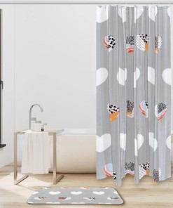 Leopard Love Heart Waterproof Shower Curtain for Romantic Bathroom Decor