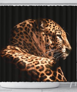 Leopard Print Shower Curtain - Safari Bathroom Decor 