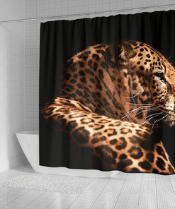 Leopard Print Shower Curtain - Safari Bathroom Decor