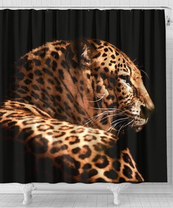 Leopard Print Shower Curtain - Safari Bathroom Decor 