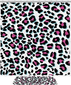Leopard Skin Parttern Bathroom Shower Curtain - Waterproof Fabric