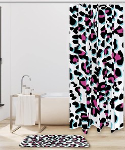 Leopard Skin Parttern Bathroom Shower Curtain - Waterproof Fabric