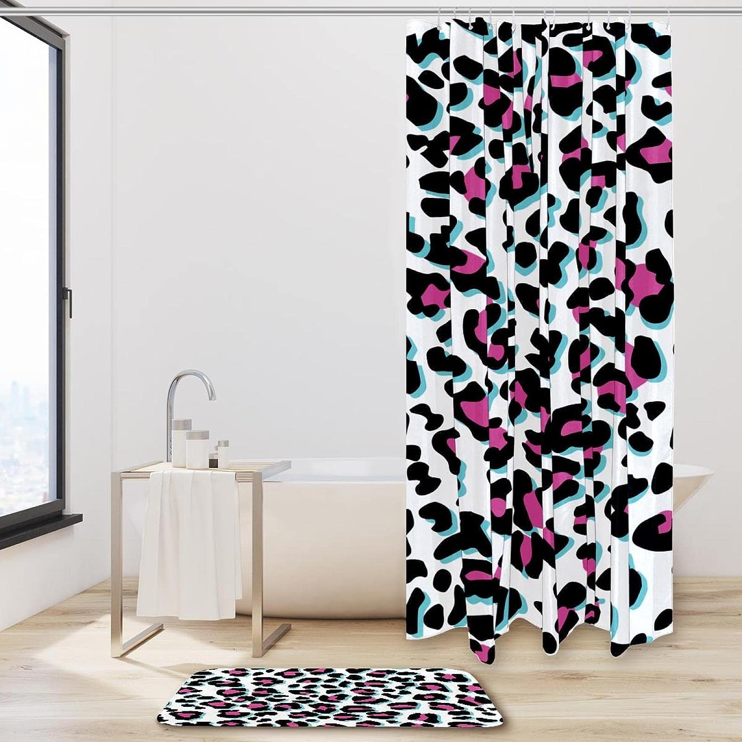 Leopard Skin Parttern Bathroom Shower Curtain - Waterproof Fabric
