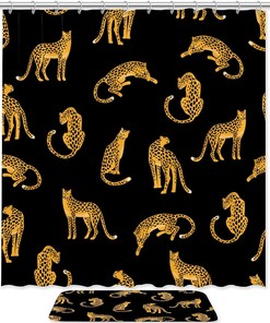 Leopards Waterproof Fabric Shower Curtain for Bathroom - Bathroom Accessories