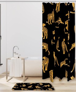 Leopards Waterproof Fabric Shower Curtain for Bathroom - Bathroom Accessories