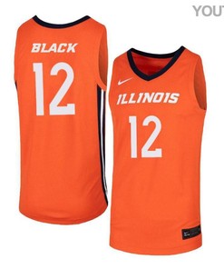 Leron Black 12 Illinois Fighting Illini Elite Basketball Youth Jersey - Orange