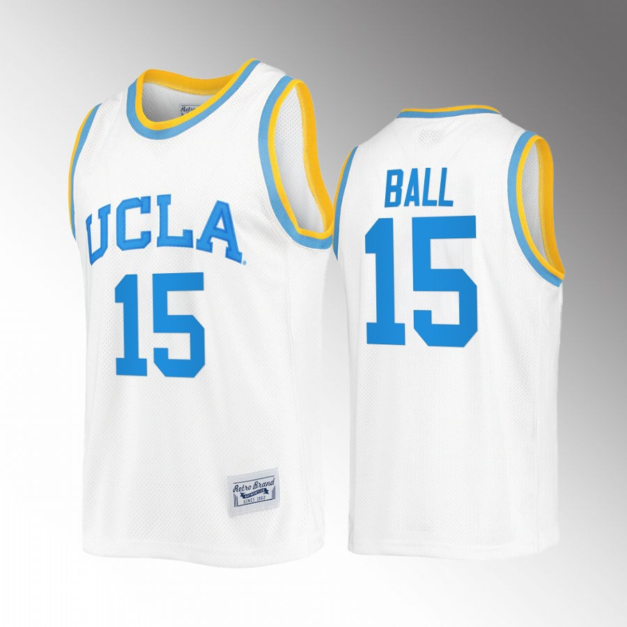 LiAngelo Ball 15 UCLA Bruins White Jersey College Basketball Throwback