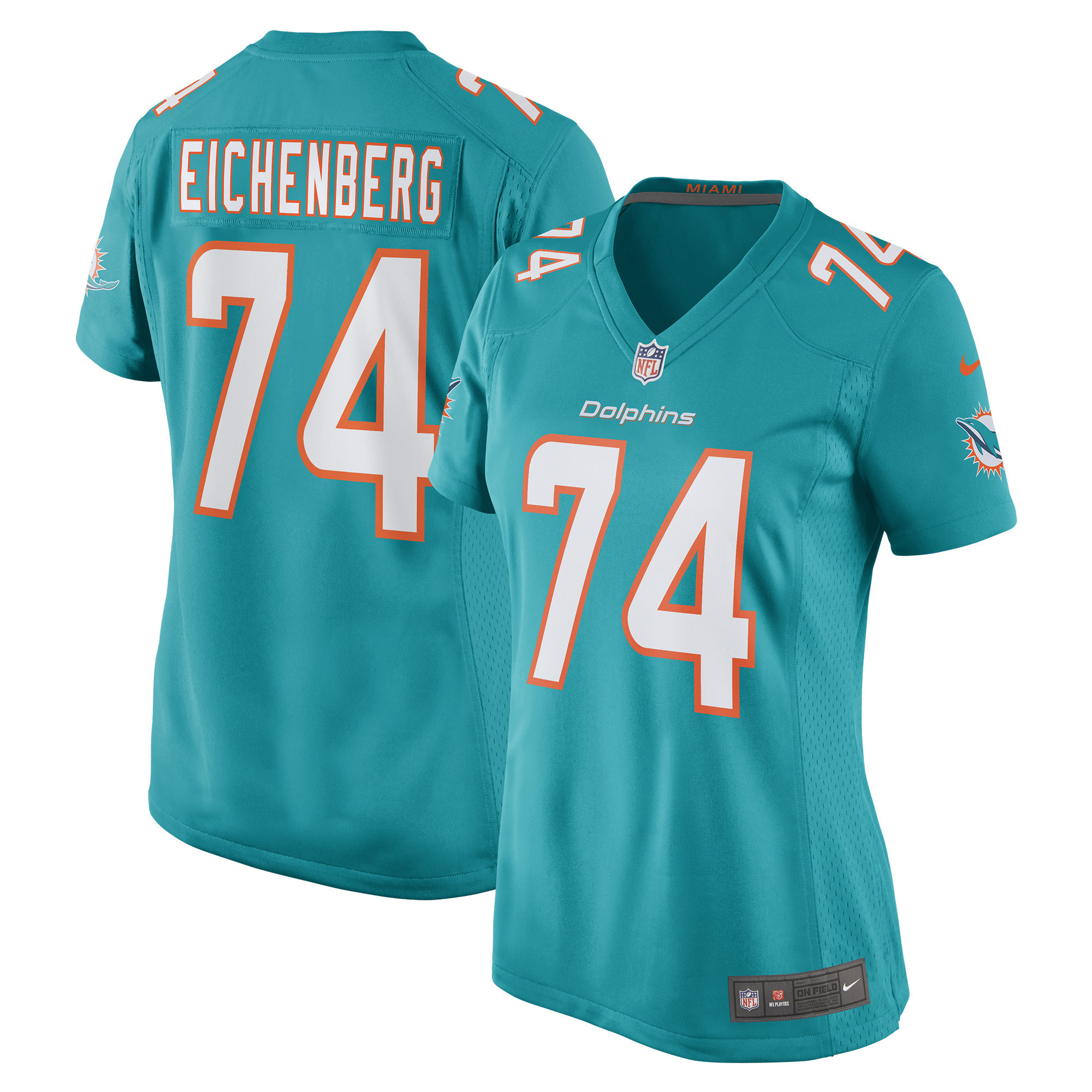 Liam Eichenberg Miami Dolphins Womens Game Jersey - Aqua Nfl