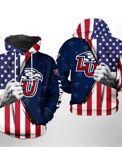 Liberty Flames NCAA US Flag 3D Printed Hoodie/Zipper Hoodie Ver 2