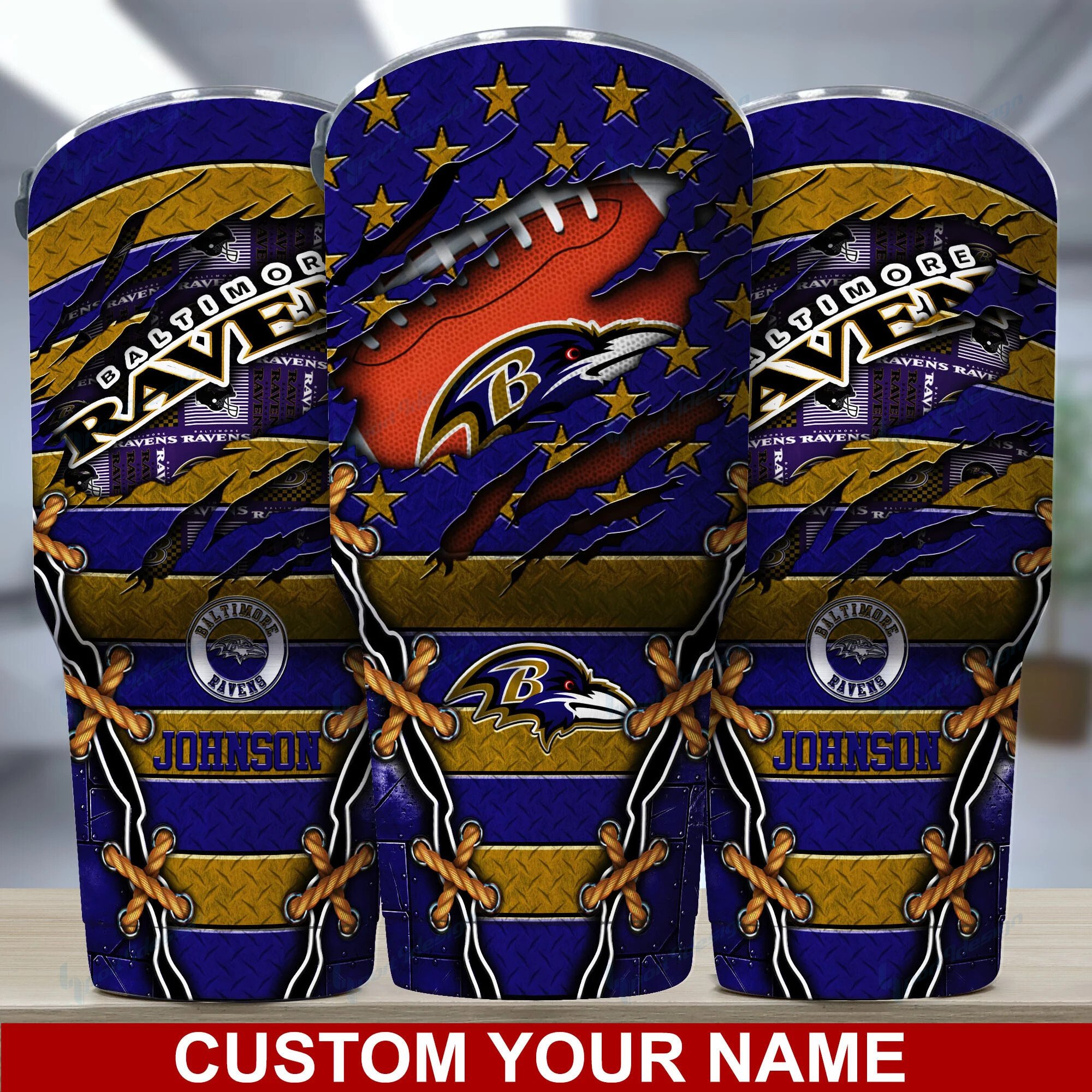 Limited Edition Custom Name Tumbler - Baltimore Ravens