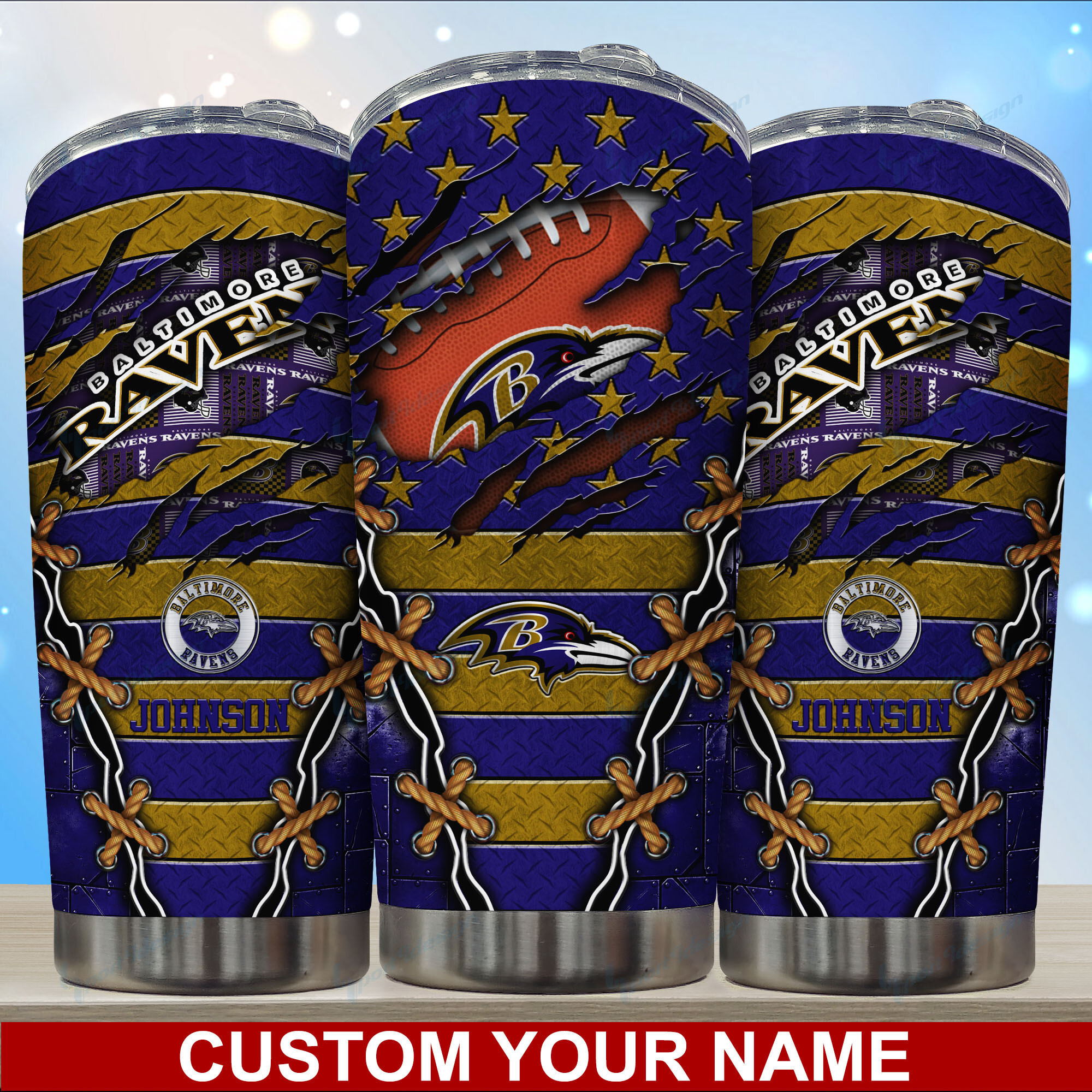 Limited Edition Custom Name Tumbler - Baltimore Ravens