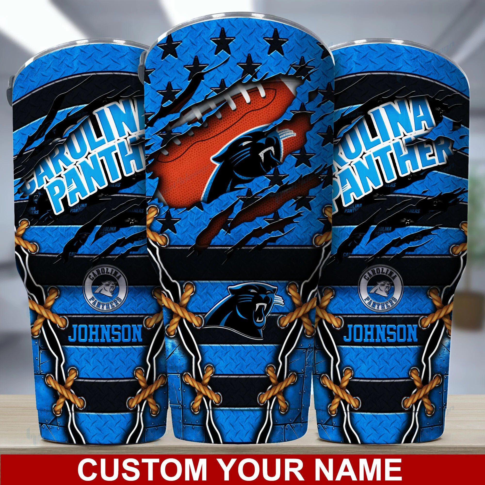 Limited Edition Custom Name Tumbler - Carolina Panthers